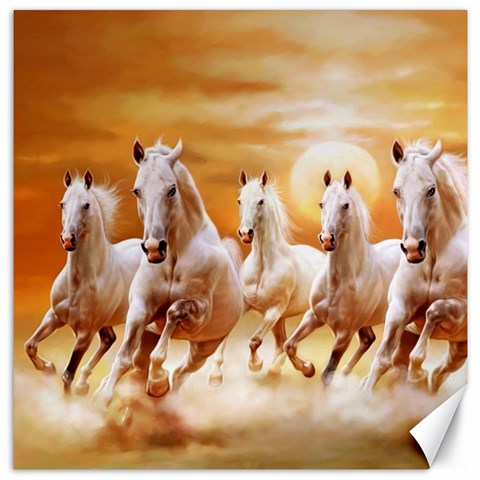 Seven Horses, Sun Canvas 12  x 12  from ArtsNow.com 11.4 x11.56  Canvas - 1