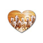 Seven Horses, Sun Rubber Heart Coaster (4 pack)