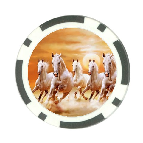 Seven Horses, Sun Poker Chip Card Guard from ArtsNow.com Front