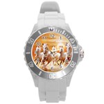 Seven Horses, Sun Round Plastic Sport Watch (L)