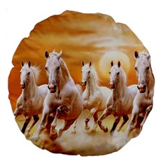 Seven Horses, Sun Large 18  Premium Round Cushions from ArtsNow.com Front