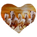 Seven Horses, Sun Large 19  Premium Heart Shape Cushions