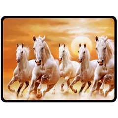 Seven Horses, Sun Two Sides Fleece Blanket (Large) from ArtsNow.com 80 x60  Blanket Front