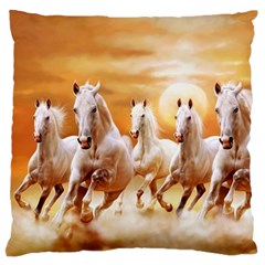 Seven Horses, Sun Standard Premium Plush Fleece Cushion Case (Two Sides) from ArtsNow.com Back