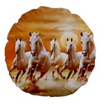 Seven Horses, Sun Large 18  Premium Flano Round Cushions