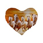 Seven Horses, Sun Standard 16  Premium Flano Heart Shape Cushions