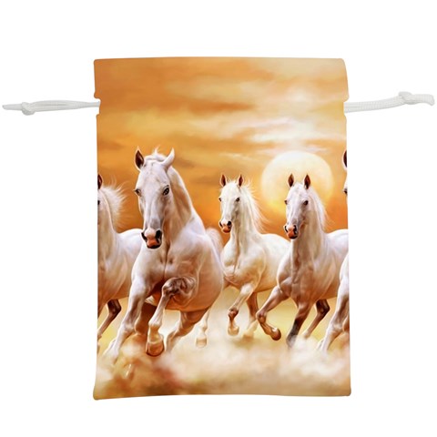 Seven Horses, Sun Lightweight Drawstring Pouch (XL) from ArtsNow.com Front