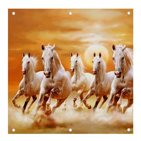 Seven Horses, Sun Banner and Sign 4  x 4  from ArtsNow.com Front