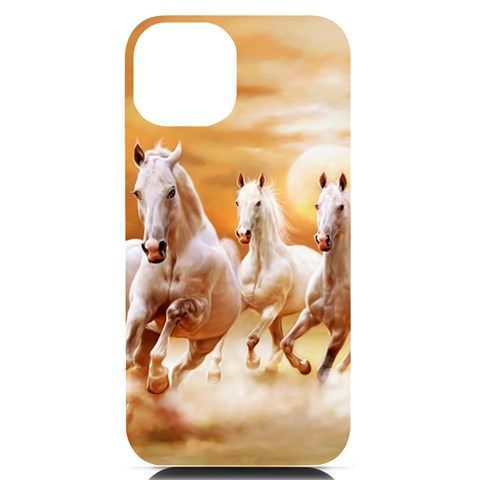 Seven Horses, Sun iPhone 14 Black UV Print Case from ArtsNow.com Front