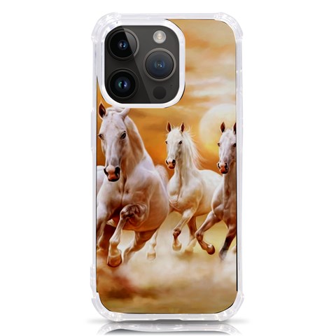 Seven Horses, Sun iPhone 14 Pro TPU UV Print Case from ArtsNow.com Front