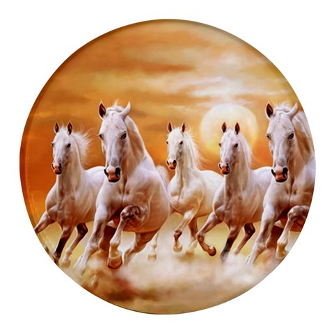 Seven Horses, Sun Round Glass Fridge Magnet (4 pack) from ArtsNow.com Front