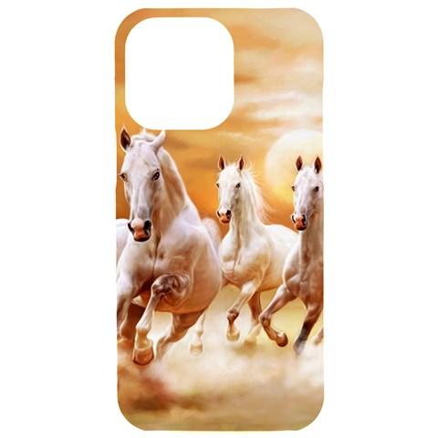 Seven Horses, Sun iPhone 15 Pro Max Black UV Print PC Hardshell Case from ArtsNow.com Front