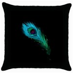 Shree Krishna, Feather, Lord, Rainbows Throw Pillow Case (Black)