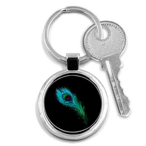 Shree Krishna, Feather, Lord, Rainbows Key Chain (Round) from ArtsNow.com Front