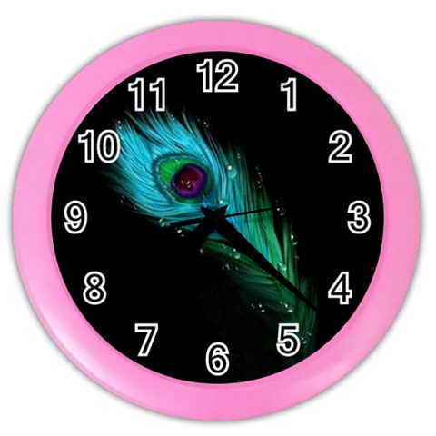 Shree Krishna, Feather, Lord, Rainbows Color Wall Clock from ArtsNow.com Front