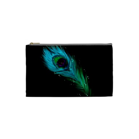 Shree Krishna, Feather, Lord, Rainbows Cosmetic Bag (Small) from ArtsNow.com Front