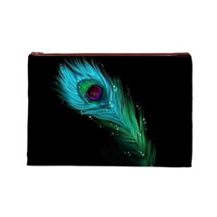 Shree Krishna, Feather, Lord, Rainbows Cosmetic Bag (Large) from ArtsNow.com Front