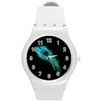 Shree Krishna, Feather, Lord, Rainbows Round Plastic Sport Watch (M)