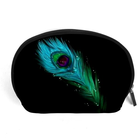 Shree Krishna, Feather, Lord, Rainbows Accessory Pouch (Large) from ArtsNow.com Front