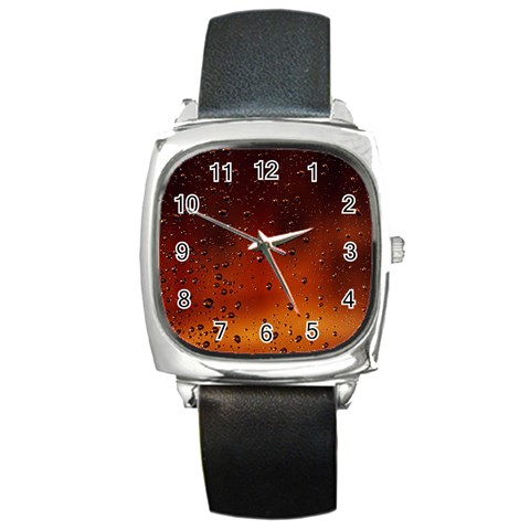 Water Drops, Lui, Amazing Square Metal Watch from ArtsNow.com Front