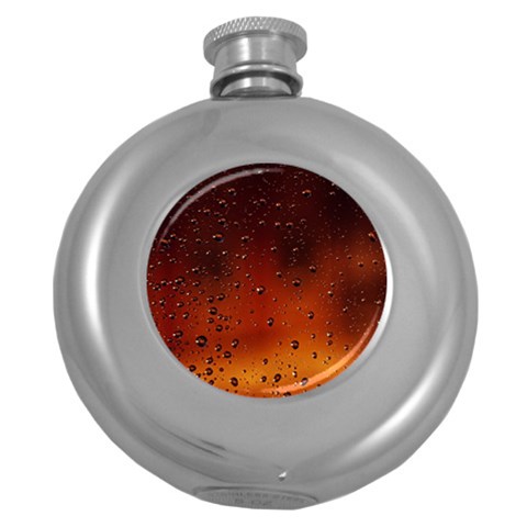 Water Drops, Lui, Amazing Round Hip Flask (5 oz) from ArtsNow.com Front