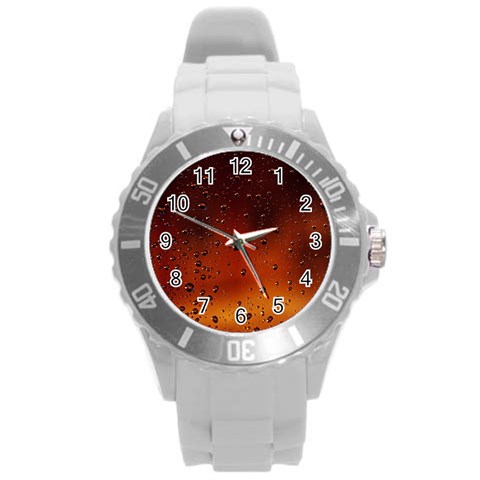 Water Drops, Lui, Amazing Round Plastic Sport Watch (L) from ArtsNow.com Front