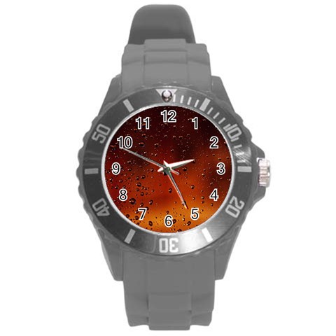 Water Drops, Lui, Amazing Round Plastic Sport Watch (L) from ArtsNow.com Front