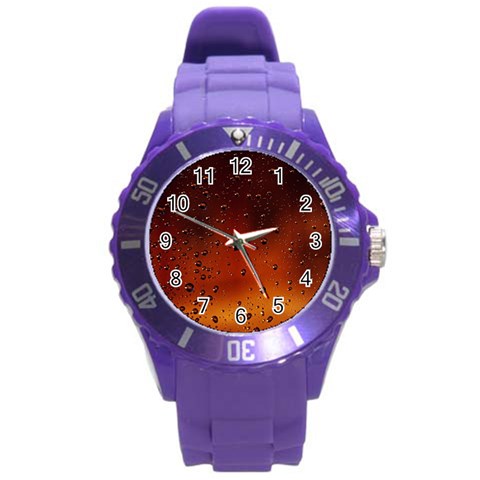 Water Drops, Lui, Amazing Round Plastic Sport Watch (L) from ArtsNow.com Front