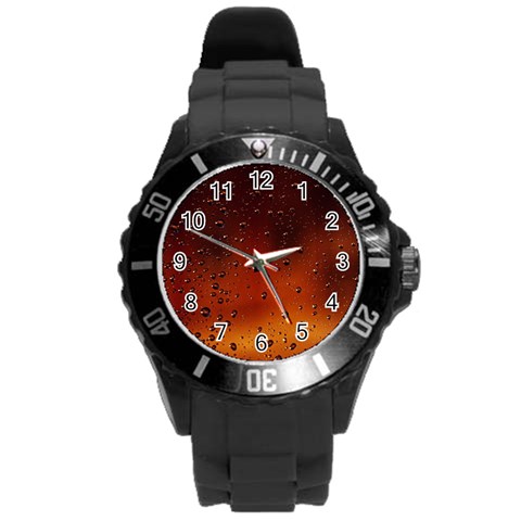 Water Drops, Lui, Amazing Round Plastic Sport Watch (L) from ArtsNow.com Front