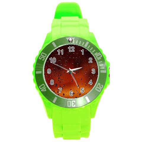 Water Drops, Lui, Amazing Round Plastic Sport Watch (L) from ArtsNow.com Front