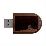 Water Drops, Lui, Amazing Wood Oval USB Flash Drive