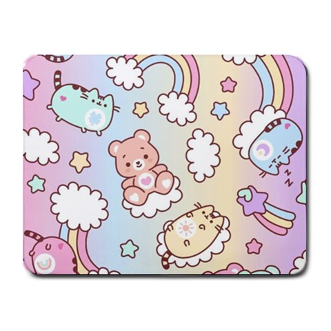 Usheen Carebears, Bears, Cat, Colorful, Cute, Pastel, Pattern Small Mousepad from ArtsNow.com Front