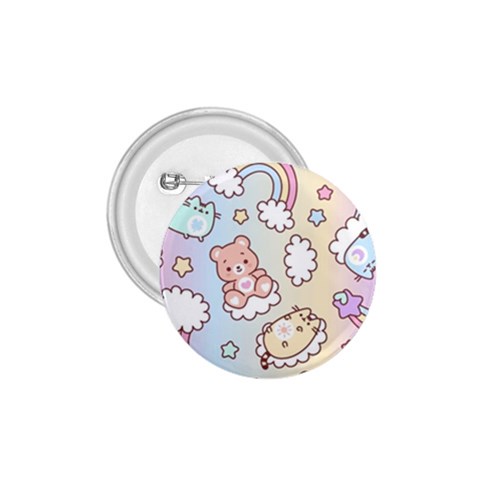 Usheen Carebears, Bears, Cat, Colorful, Cute, Pastel, Pattern 1.75  Buttons from ArtsNow.com Front