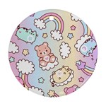 Usheen Carebears, Bears, Cat, Colorful, Cute, Pastel, Pattern Ornament (Round)