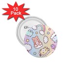 Usheen Carebears, Bears, Cat, Colorful, Cute, Pastel, Pattern 1.75  Buttons (10 pack)