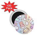 Usheen Carebears, Bears, Cat, Colorful, Cute, Pastel, Pattern 1.75  Magnets (100 pack) 