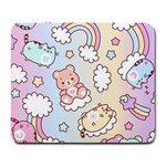 Usheen Carebears, Bears, Cat, Colorful, Cute, Pastel, Pattern Large Mousepad