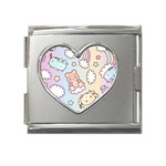 Usheen Carebears, Bears, Cat, Colorful, Cute, Pastel, Pattern Mega Link Heart Italian Charm (18mm)