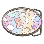 Usheen Carebears, Bears, Cat, Colorful, Cute, Pastel, Pattern Belt Buckles