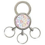 Usheen Carebears, Bears, Cat, Colorful, Cute, Pastel, Pattern 3-Ring Key Chain