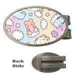 Usheen Carebears, Bears, Cat, Colorful, Cute, Pastel, Pattern Money Clips (Oval) 