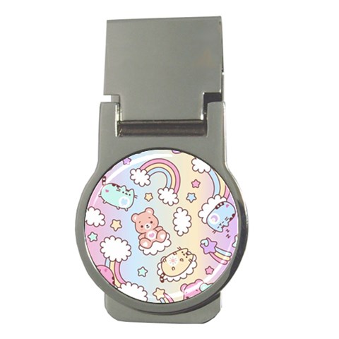 Usheen Carebears, Bears, Cat, Colorful, Cute, Pastel, Pattern Money Clips (Round)  from ArtsNow.com Front