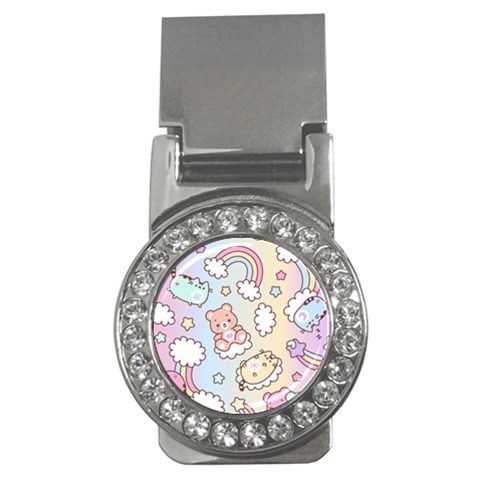 Usheen Carebears, Bears, Cat, Colorful, Cute, Pastel, Pattern Money Clips (CZ)  from ArtsNow.com Front