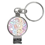 Usheen Carebears, Bears, Cat, Colorful, Cute, Pastel, Pattern Nail Clippers Key Chain