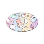 Usheen Carebears, Bears, Cat, Colorful, Cute, Pastel, Pattern Sticker (Oval)