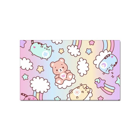 Usheen Carebears, Bears, Cat, Colorful, Cute, Pastel, Pattern Sticker (Rectangular) from ArtsNow.com Front