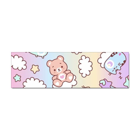 Usheen Carebears, Bears, Cat, Colorful, Cute, Pastel, Pattern Sticker (Bumper) from ArtsNow.com Front