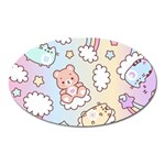 Usheen Carebears, Bears, Cat, Colorful, Cute, Pastel, Pattern Oval Magnet