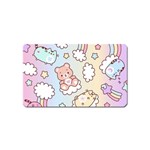 Usheen Carebears, Bears, Cat, Colorful, Cute, Pastel, Pattern Magnet (Name Card)