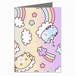 Usheen Carebears, Bears, Cat, Colorful, Cute, Pastel, Pattern Greeting Card